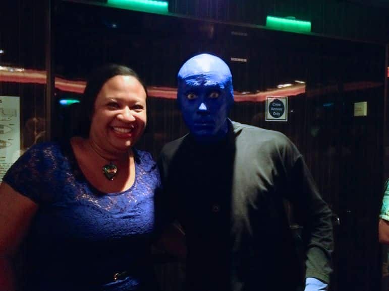 Posing with a Blue Man, Las Vegas comes to Norwegian Epic