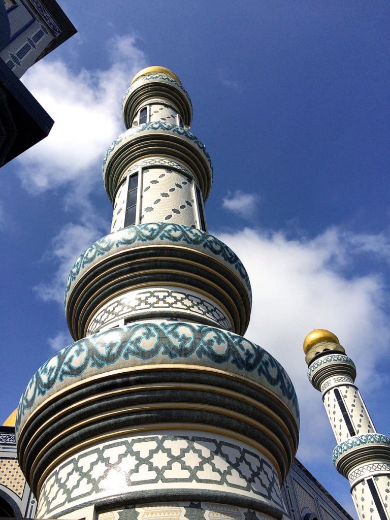Minarets at the Jame Asr Hassanil Bolkiah mosque, in Bandar Seri Begawan