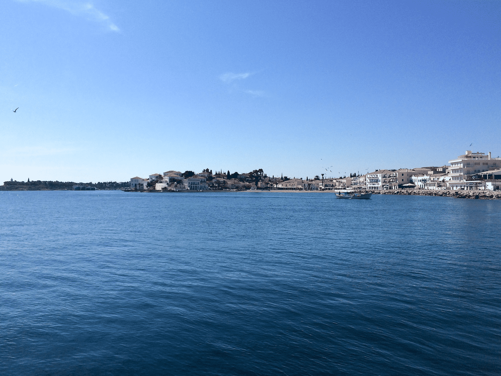 Arriving at Spetses island, Greece