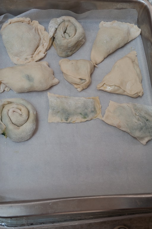 Traditional Greek recipes - spinach pies