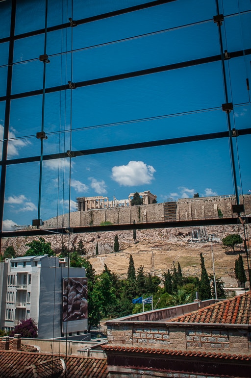 The Parthenon pictured from Acropolis Museum