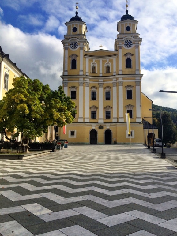 St Michael’s basilica, Mondsee, the location of the wedding of Maria and the Captain.