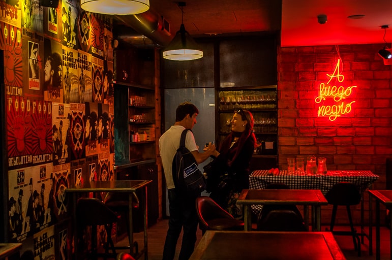 One of San Sebastian's many great pintxos bars, A Fuego Negro - the city is European Capital of Culture 2016