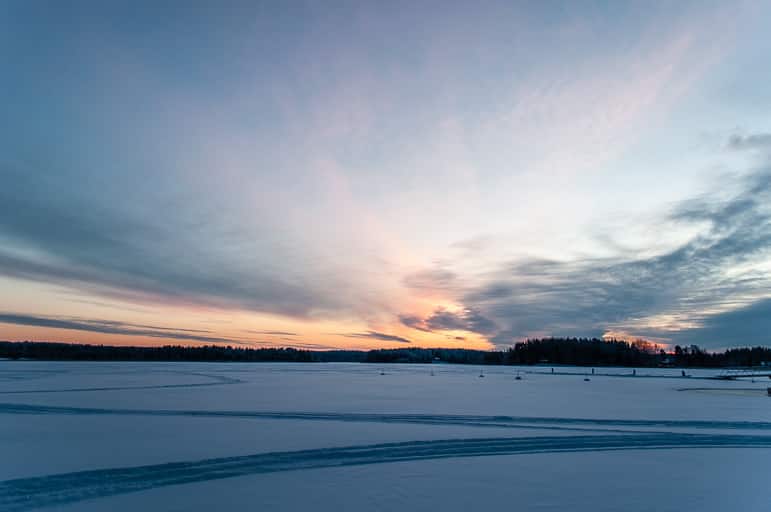 First light at Lehmonkärki resort, on Lake Päijänne