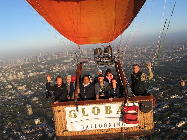 Hot air ballooning over Melbourne