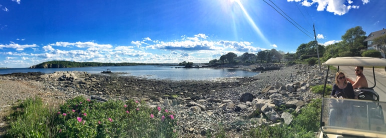 Take in the New England coast by golf cart on Peaks Island, Maine