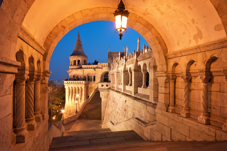 North gate of the Fisherman's Bastion in Budapest