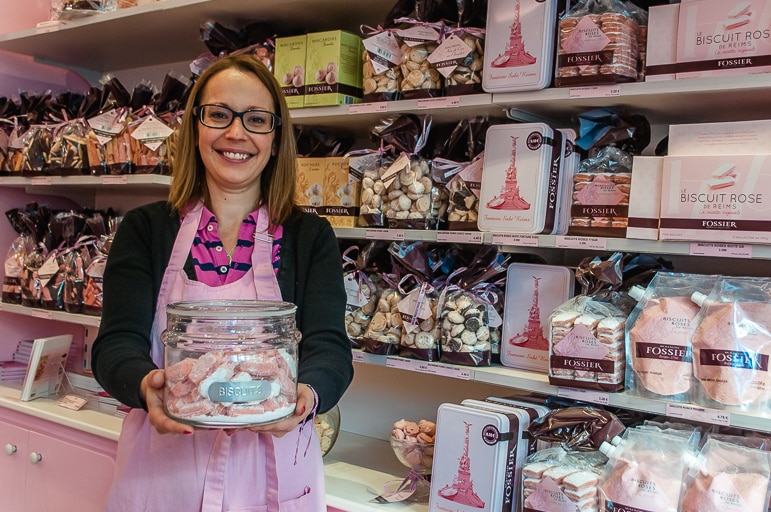 Fanny Henriot presents Le Biscuit Rose at Maison Fossier in the Champage region France