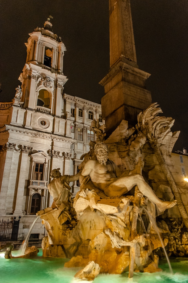 Fountain of the Four Rivers in Piazza Navona, one of the popular attractions in Rome