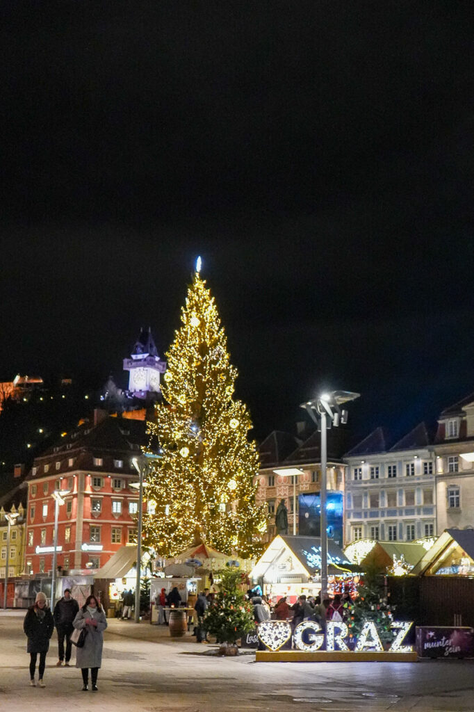 Graz's main square at Christmas