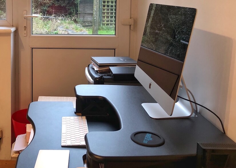Varidesk with a computer on top