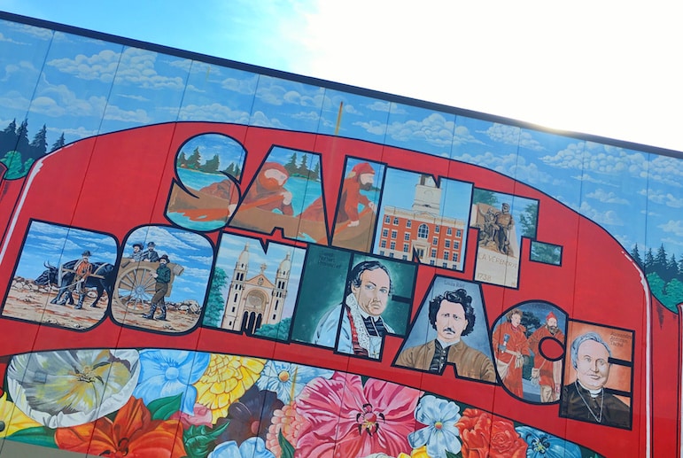 Cultural things do in Winnipeg - observe the many murals around Saint Boniface
