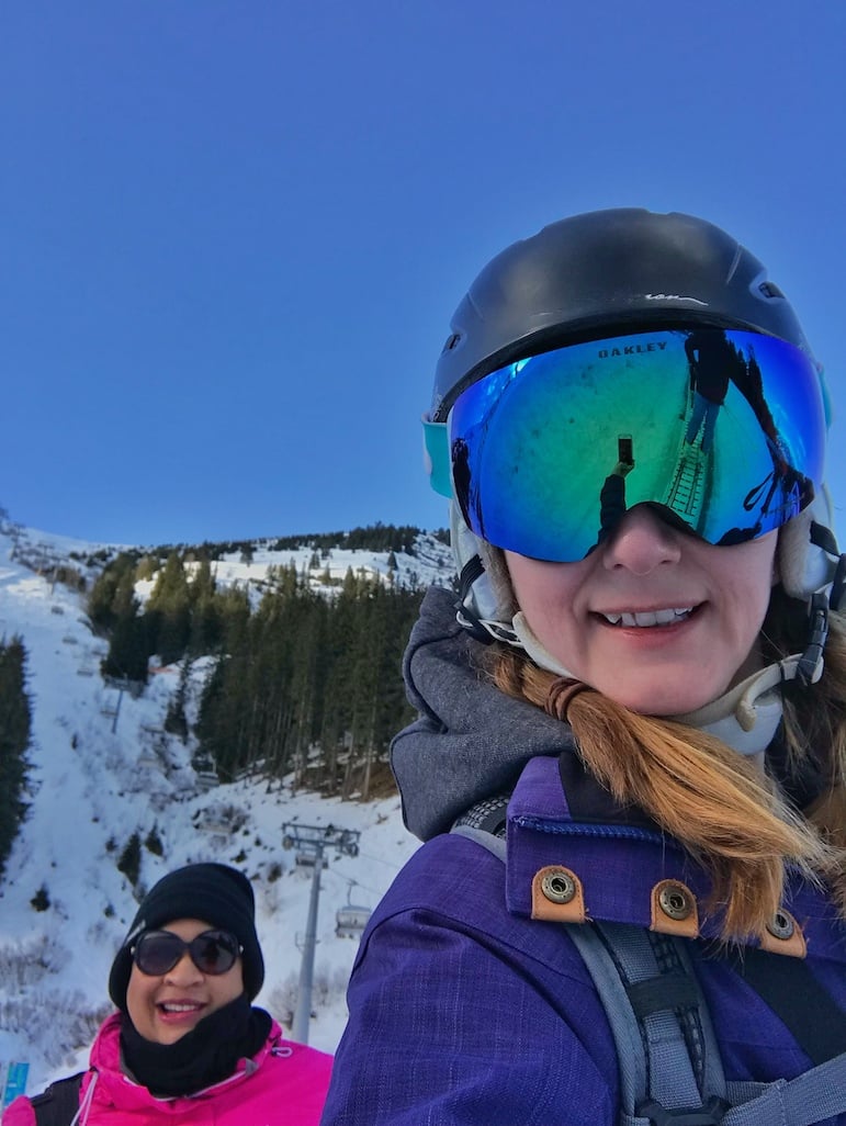 Sarah and Shelley go skiing in Mayrhofen in Austria's Zilletal ski resort