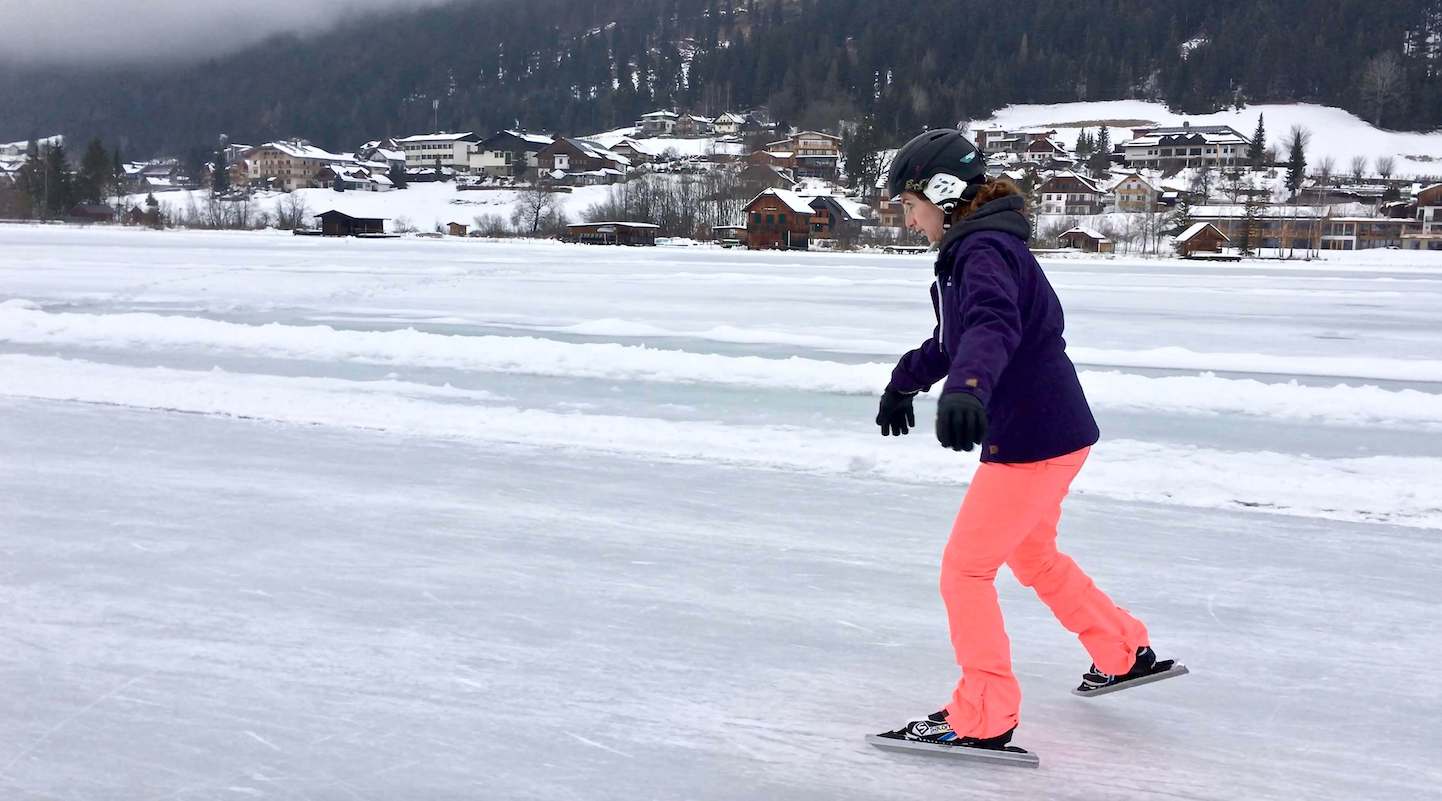 Shelley takes to the ice on Carinthia's Weissensee