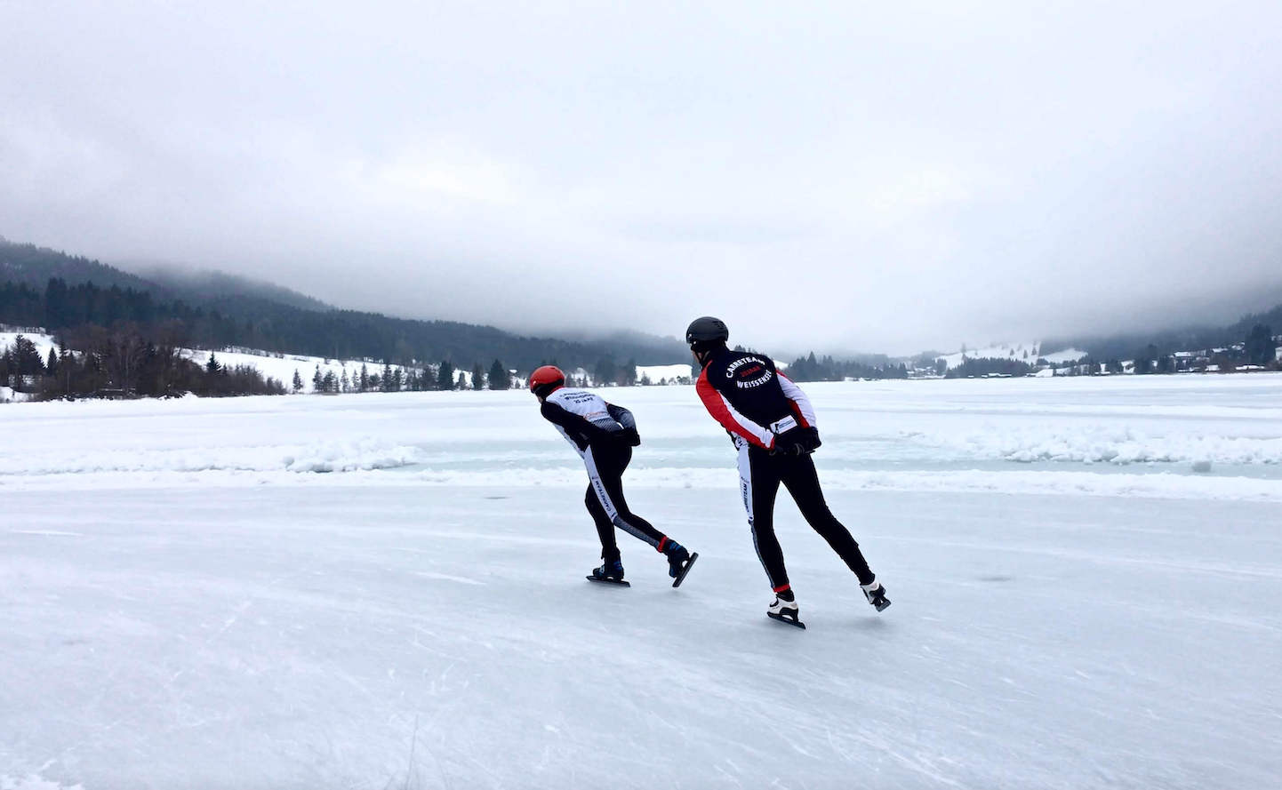 Speed skating on Weissensee is a popular winter activity in Carinthia