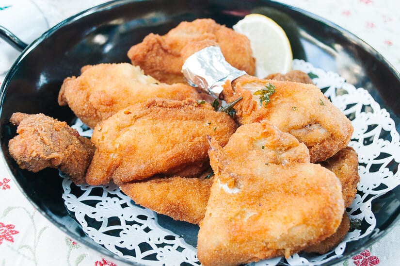 Fried chicken or backhendl is a traditional Austrian food made in Styria