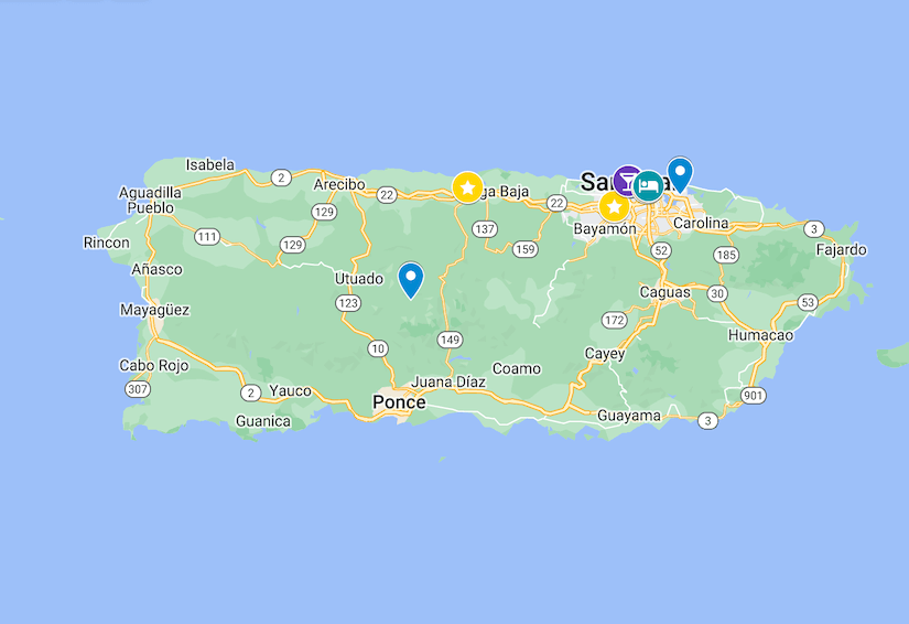 Puerto Rico tourist Map