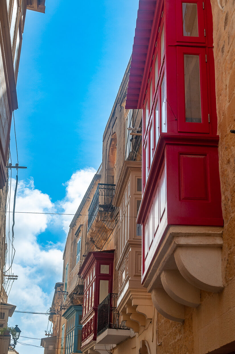 Hanging balconies in Victoria, Gozo