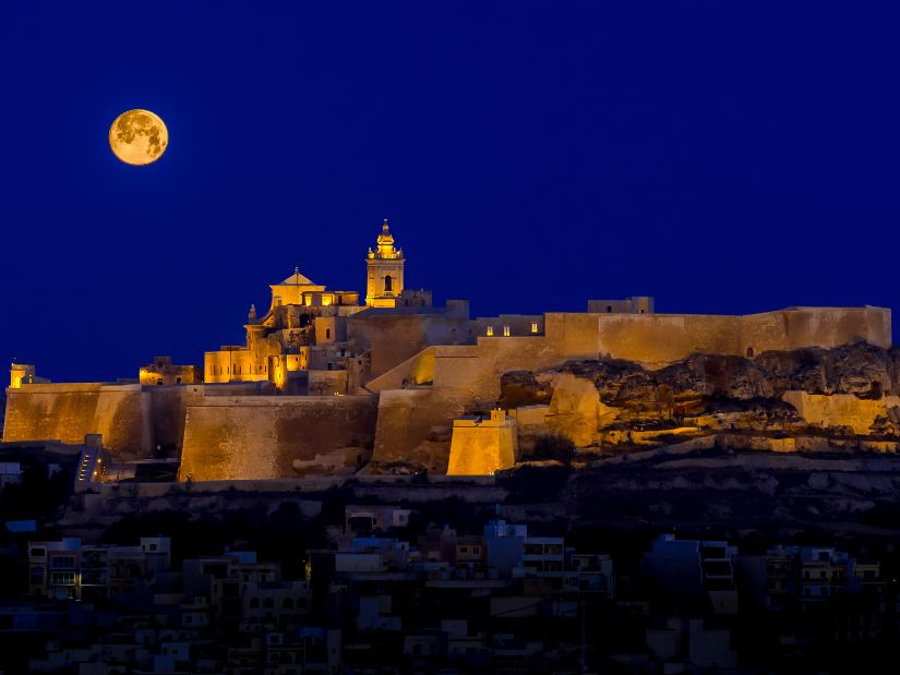 Gozo's Citadel by night